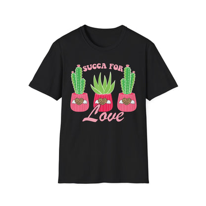 Adorable "Succa for Love" T-Shirt | Trendy Succulent & Cactus Tee with Leopard Hearts | Perfect Gift for Plant Lovers!