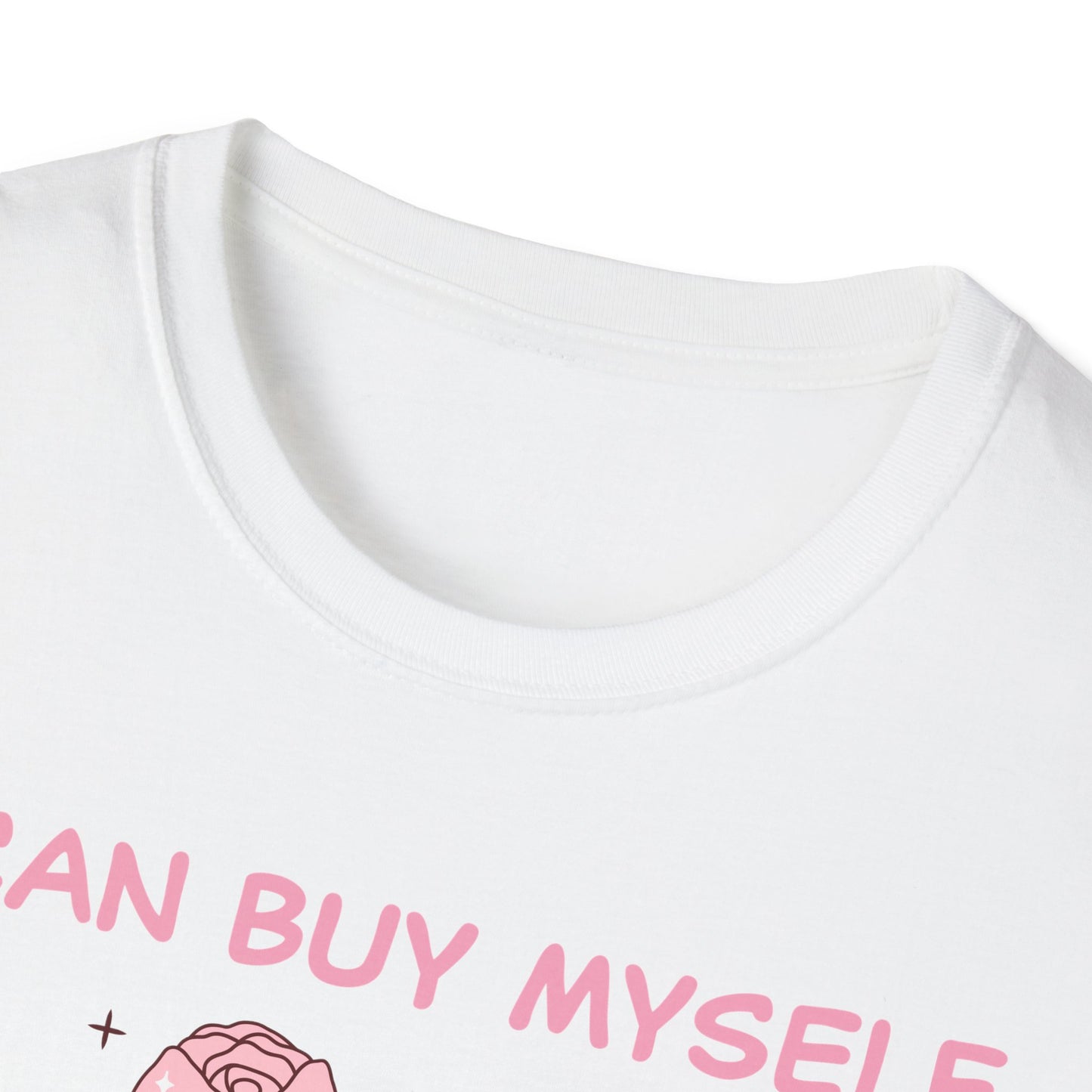 Empowering "I Can Buy Myself Flowers" T-Shirt - Chic Pink Rose Floral Self-Love Tee for Women