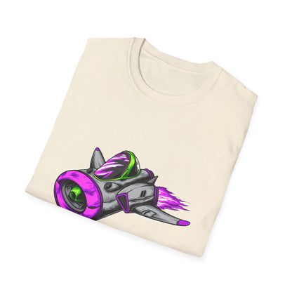 Epic Futuristic Spaceship T-Shirt | Vibrant Retro Sci-Fi Jet Design for Gamers & Space Enthusiasts