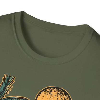 Epic Fish Jump Surf & Palm Tree T-Shirt | Vintage Ocean Lover Angler Tee | Coastal Adventure Apparel Gift
