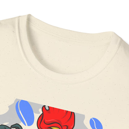 Hilarious Coffee Rooster T-Shirt for Early Birds & Coffee Lovers | Charming Morning Wake-Up Tee with Bunny Slippers | Unique Gift