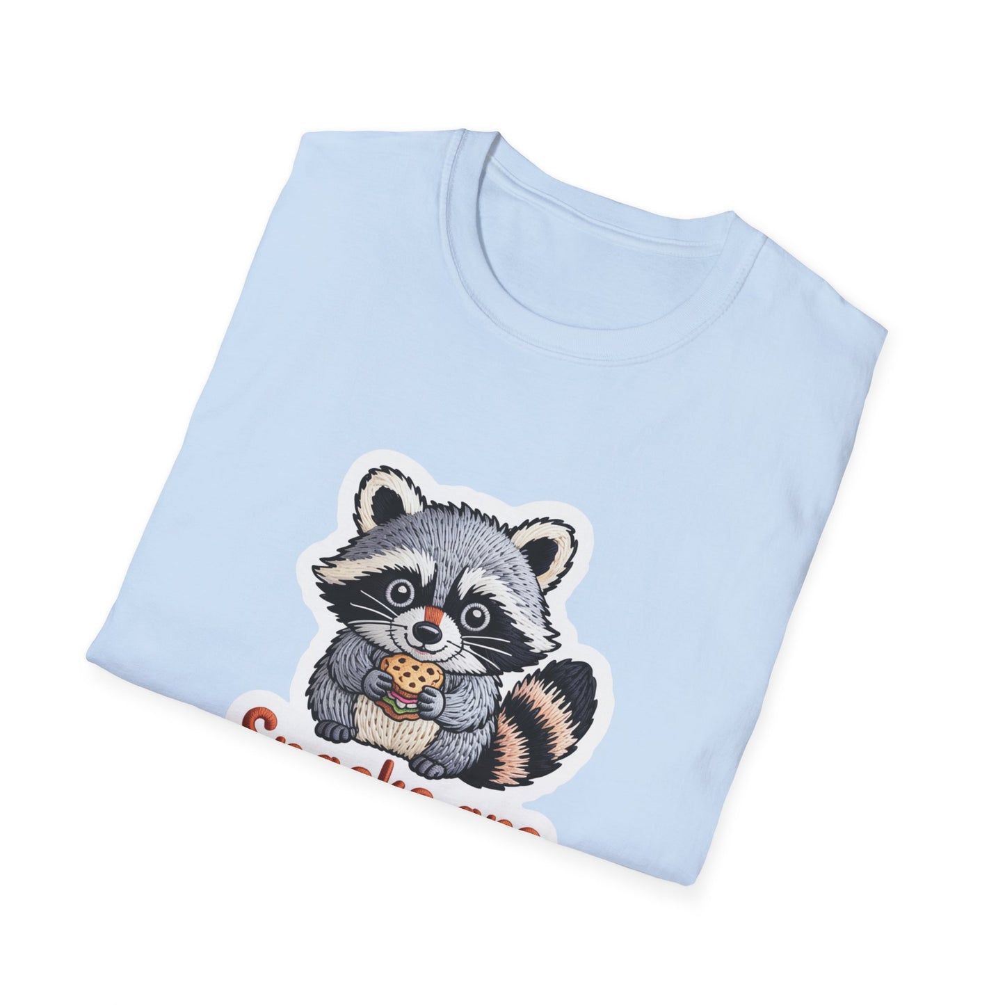 "Snacks are Essential" Raccoon T-Shirt | Cute Foodie Animal Lover Tee | Funny & Cozy Gift for Snack Addicts