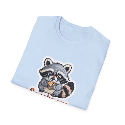 "Snacks are Essential" Raccoon T-Shirt | Cute Foodie Animal Lover Tee | Funny & Cozy Gift for Snack Addicts