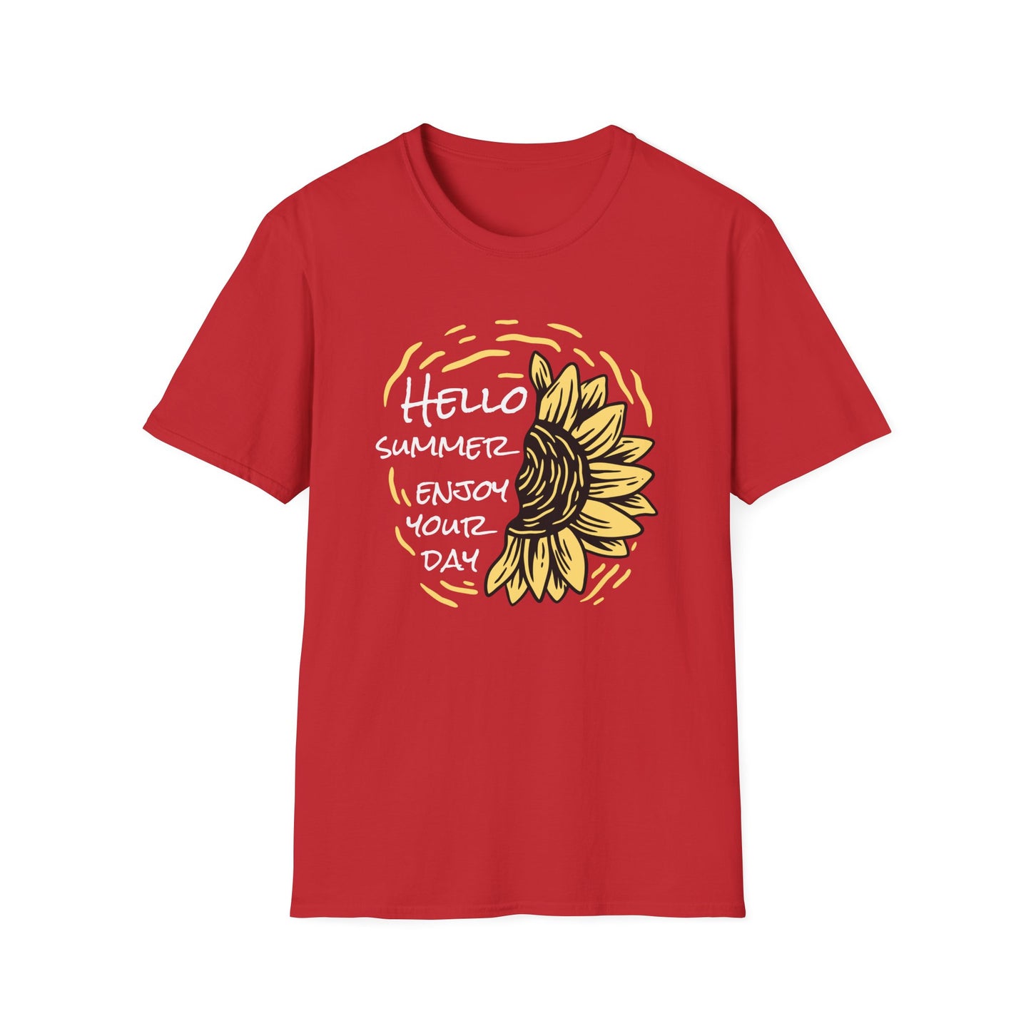 Radiant Half Sunflower T-Shirt | Unique Hand-Drawn Floral Tee for Sunny Vibes & Nature Lovers