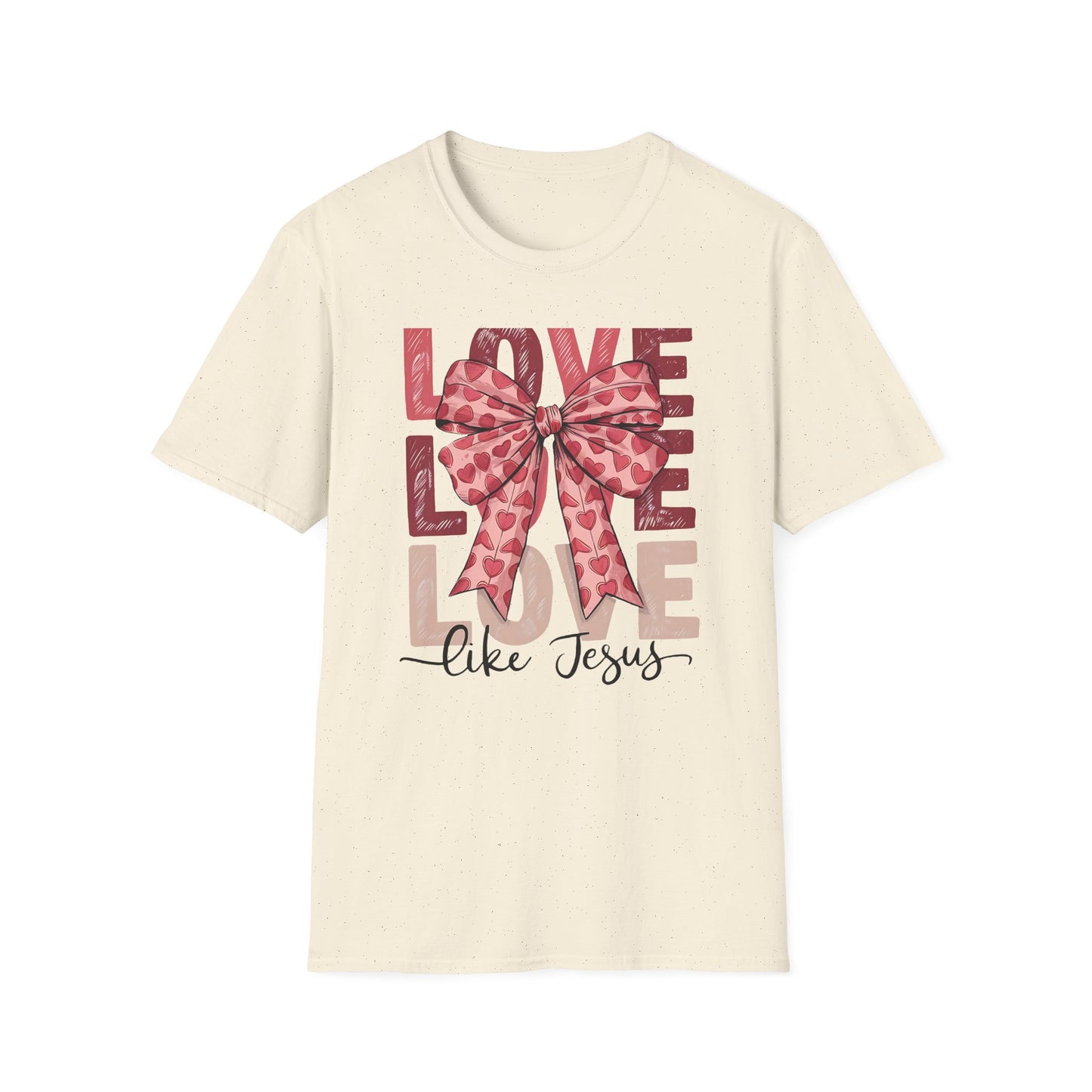 Charming Pink Heart Bow 'LOVE' T-Shirt - Sweet Valentine's Day & Romantic Women's Graphic Tee