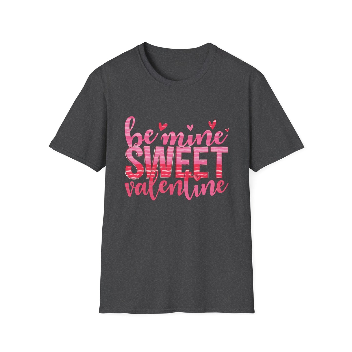 Adorable Be Mine Sweet Valentine T-Shirt | Charming Pink Hearts & Glitter Love Tee - Perfect Valentine's Gift