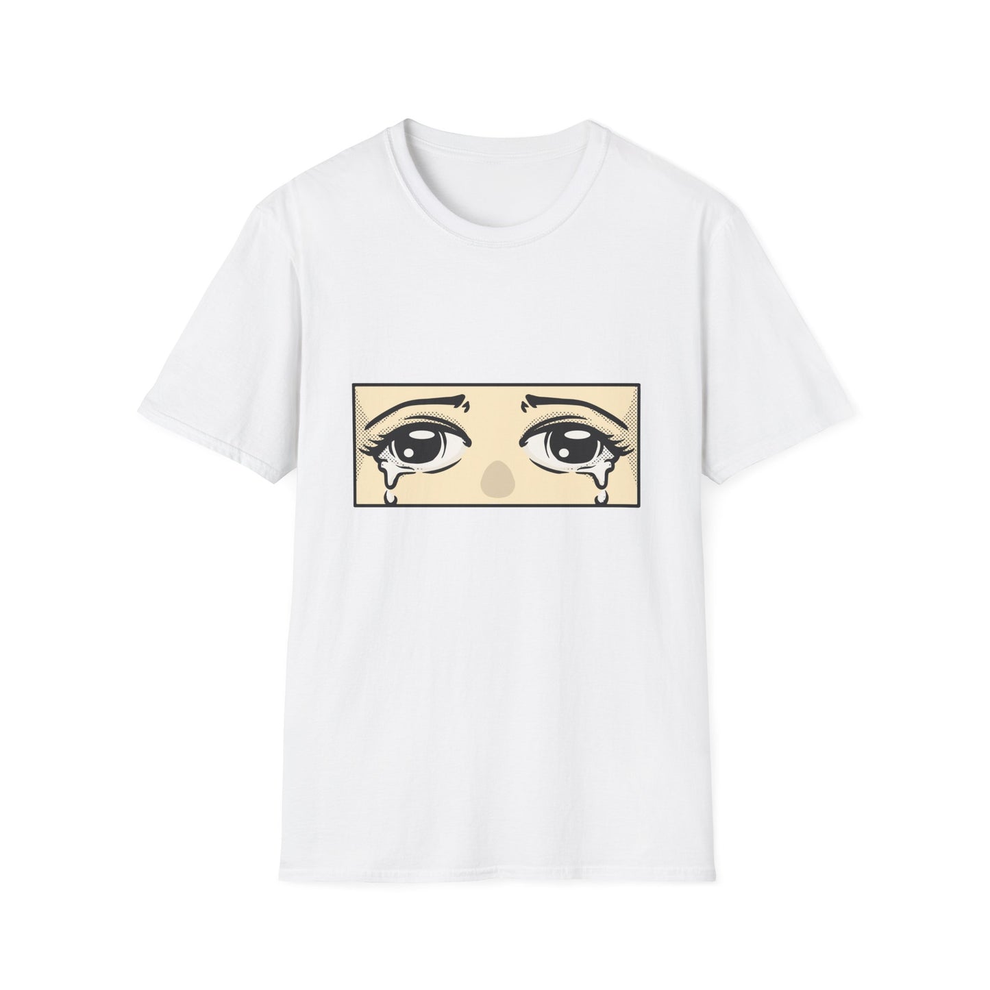 Iconic Crying Anime Eyes T-Shirt | Emotional Manga Sad Girl Aesthetic Pop Art Tee | Vintage Retro Comic Style