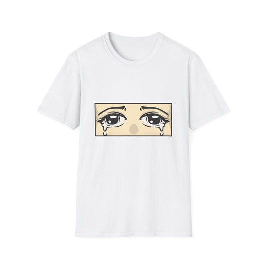 Iconic Crying Anime Eyes T-Shirt | Emotional Manga Sad Girl Aesthetic Pop Art Tee | Vintage Retro Comic Style