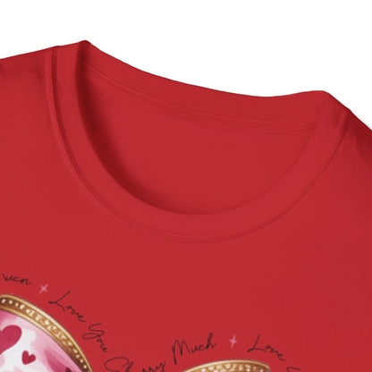 Chic Coquette Cherry Hearts Bow T-Shirt | Adorable Pink Romantic Aesthetic Tee | Sweet Valentine's Day Gift for Her