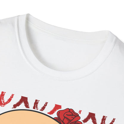 Charming XOXO Skull & Roses T-Shirt | Sweet Gothic Love Tee | Unique Edgy Romantic Print-on-Demand Apparel Gift