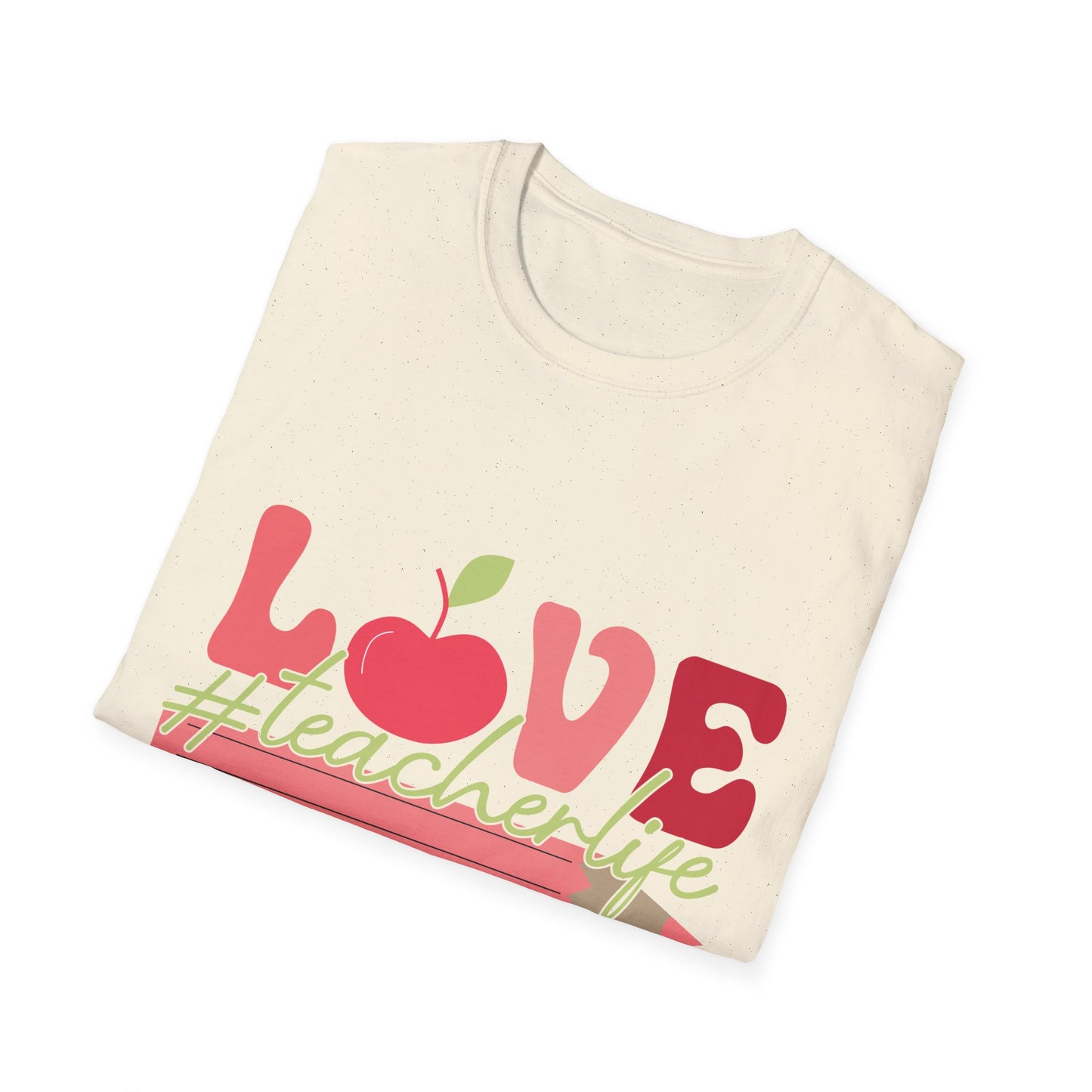 LOVE #teacherlife Apple & Pencil T-Shirt – Adorable & Unique Tee for Educators, Teachers, & School Staff | Perfect Appreciation Gift!