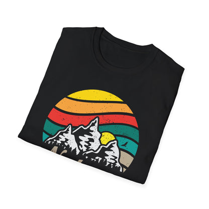 Inspiring Vintage Nature Mountains T-Shirt | Retro Outdoors Adventure Tee with 'Nature Brings Hope' Design | Essential Hiking & Camping Shirt