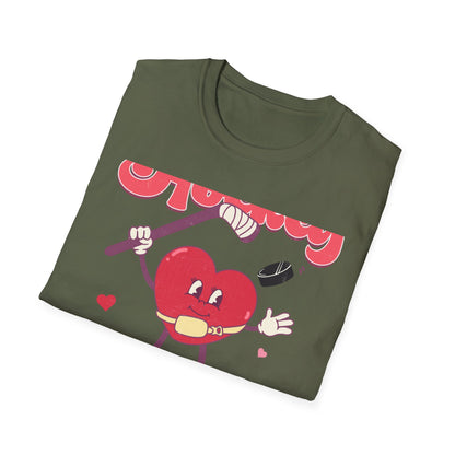 Groovy "Hockey Is My Valentine" T-Shirt | Retro Heart Hockey Lover Tee | Vintage Valentine's Day Sports Fan Gift