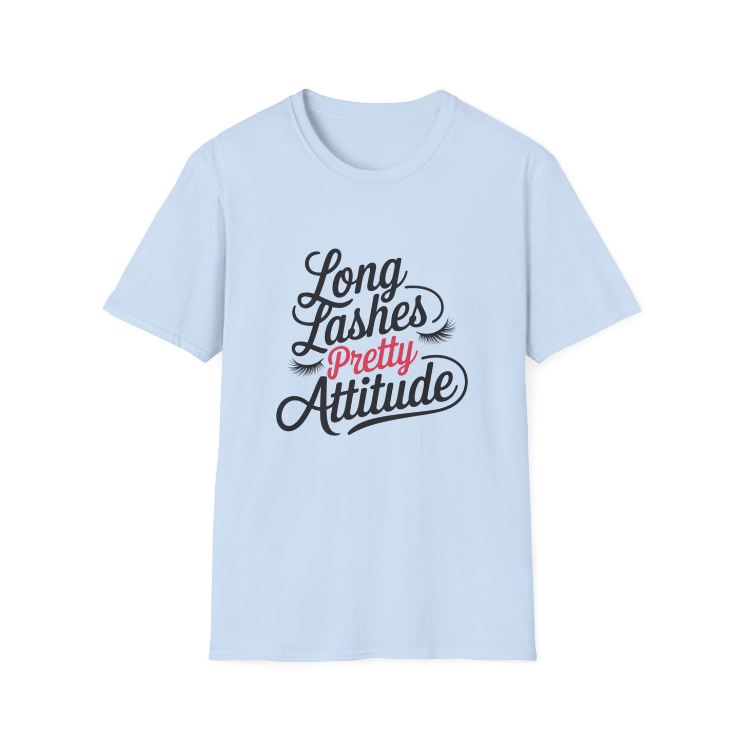 Stunning 'Pretty' Pink Script T-Shirt with Elegant Lashes | Chic Women's Glamour & Beauty Tee | Vibrant Fashion Statement