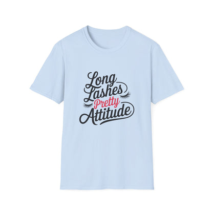 Stunning 'Pretty' Pink Script T-Shirt with Elegant Lashes | Chic Women's Glamour & Beauty Tee | Vibrant Fashion Statement