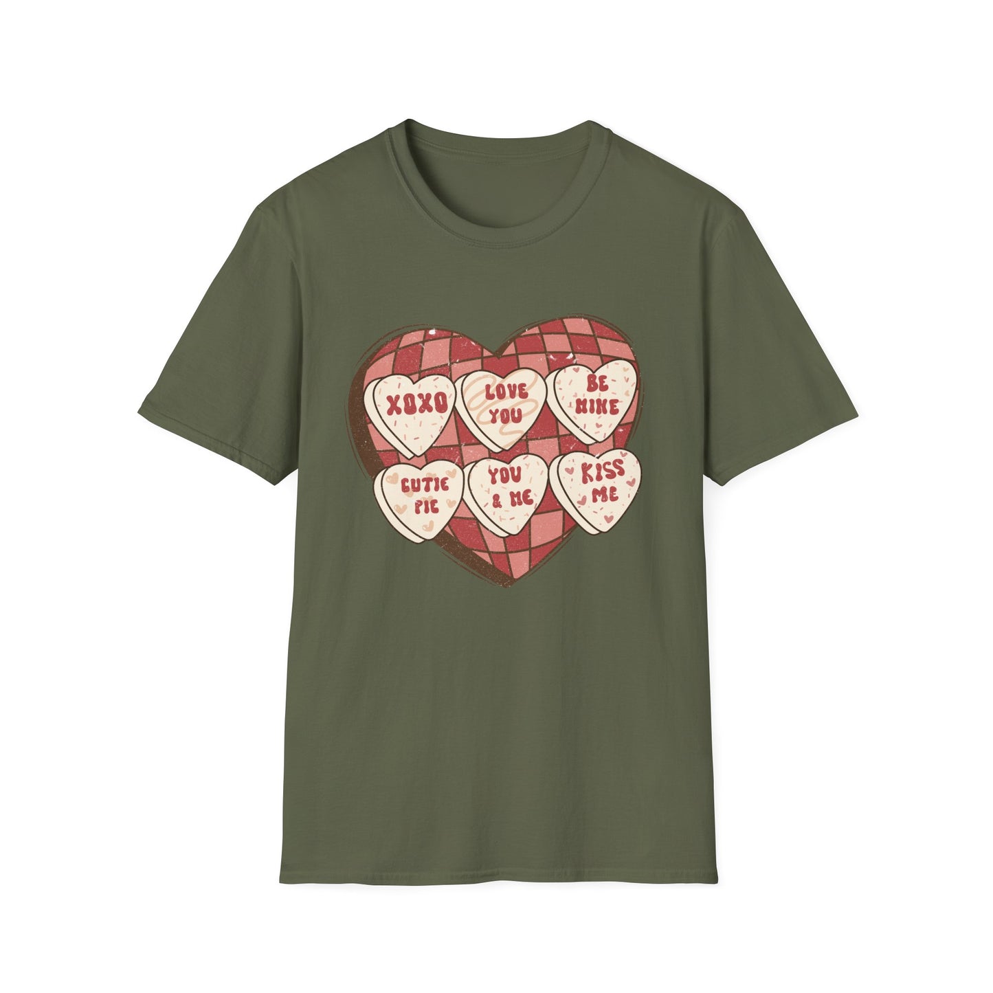 Charming Retro Conversation Hearts T-Shirt | Vintage Valentine's Day Sweetheart Candy Box Tee | Adorable Love Gift