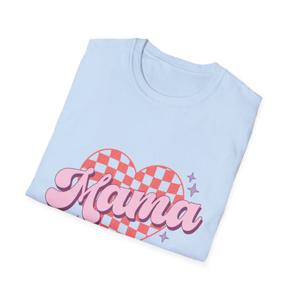 Groovy Mama T-Shirt - Retro Checkerboard Heart Design for Chic Moms | Trendy Mother's Day Gift Tee