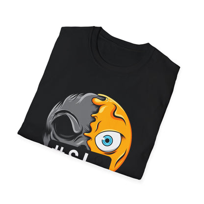 Bold Censored Emoji Skull T-Shirt - Edgy Duality Graphic Tee | Express Your Inner Mood