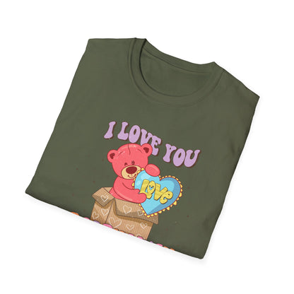 Expressive 'I Love You Beary Much' Teddy Bear T-Shirt - Adorable Love Heart Pun Tee - Sweet Valentine's Day & Anniversary Gift