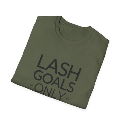 LASH GOALS ONLY" T-Shirt | Chic Eyelash Design Tee for Beauty Lovers & Lash Techs | Must-Have Trendy Gift