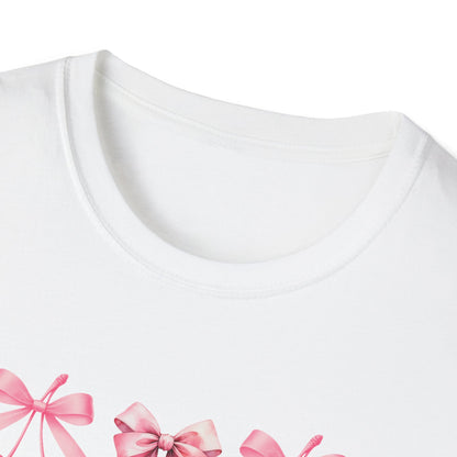 Chic Pink Bow & Cherry Heart T-Shirt | Adorable Coquette Aesthetic Tee | Sweet Girly Fashion Top for Women & Teens