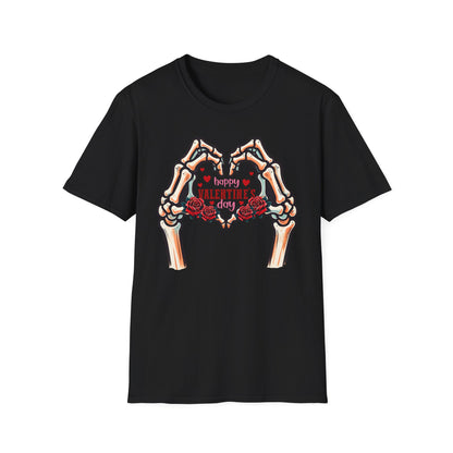 Romantic Skeleton Hands Heart T-Shirt | Till Death Do Us Part Valentine's Day Love Tee | Unique Rose Gift