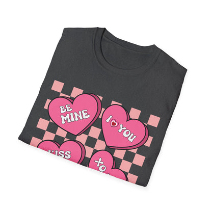 Charming Retro Valentine's Day T-Shirt | Sweet Conversation Hearts Love Tee | Adorable Be Mine Couple Gift