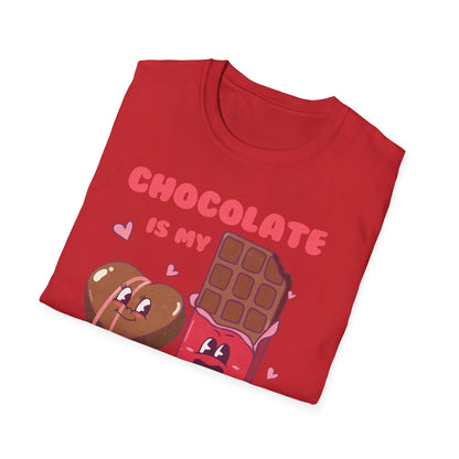 Charming Retro 'Chocolate is My Valentine' T-Shirt - Sweet Foodie & Galentine's Day Gift Tee