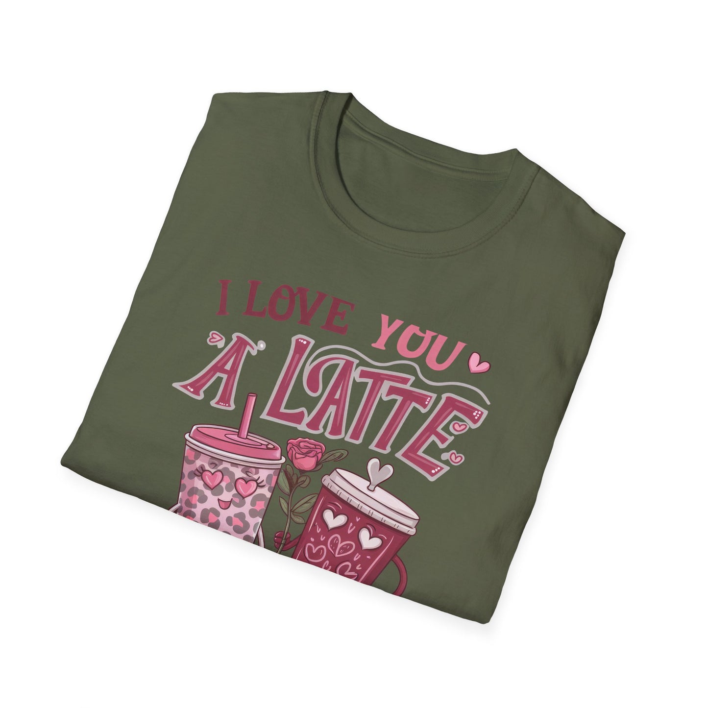 Adorable "I Love You A Latte" T-shirt | Sweet Coffee Pun Valentine's Gift for Couples & Lovers