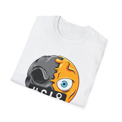 Bold Censored Emoji Skull T-Shirt - Edgy Duality Graphic Tee | Express Your Inner Mood