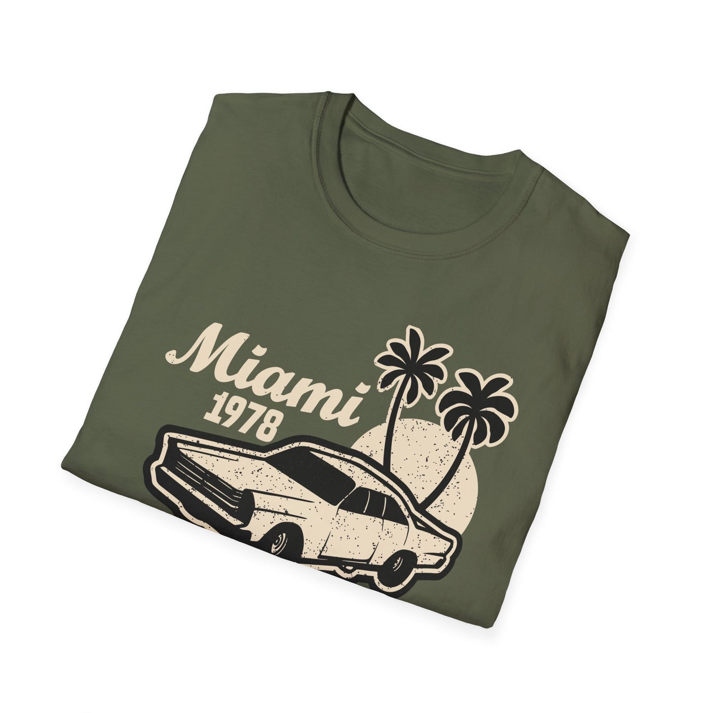 Vintage Miami 1978 Classic Car T-Shirt | Retro Florida Sunset Palm Trees Tee | Iconic 70s Vacation Style