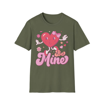 Adorable Retro "Be Mine" Cartoon Heart T-Shirt | Groovy Valentine's Day Gift for Her | Cute Love Graphic Tee