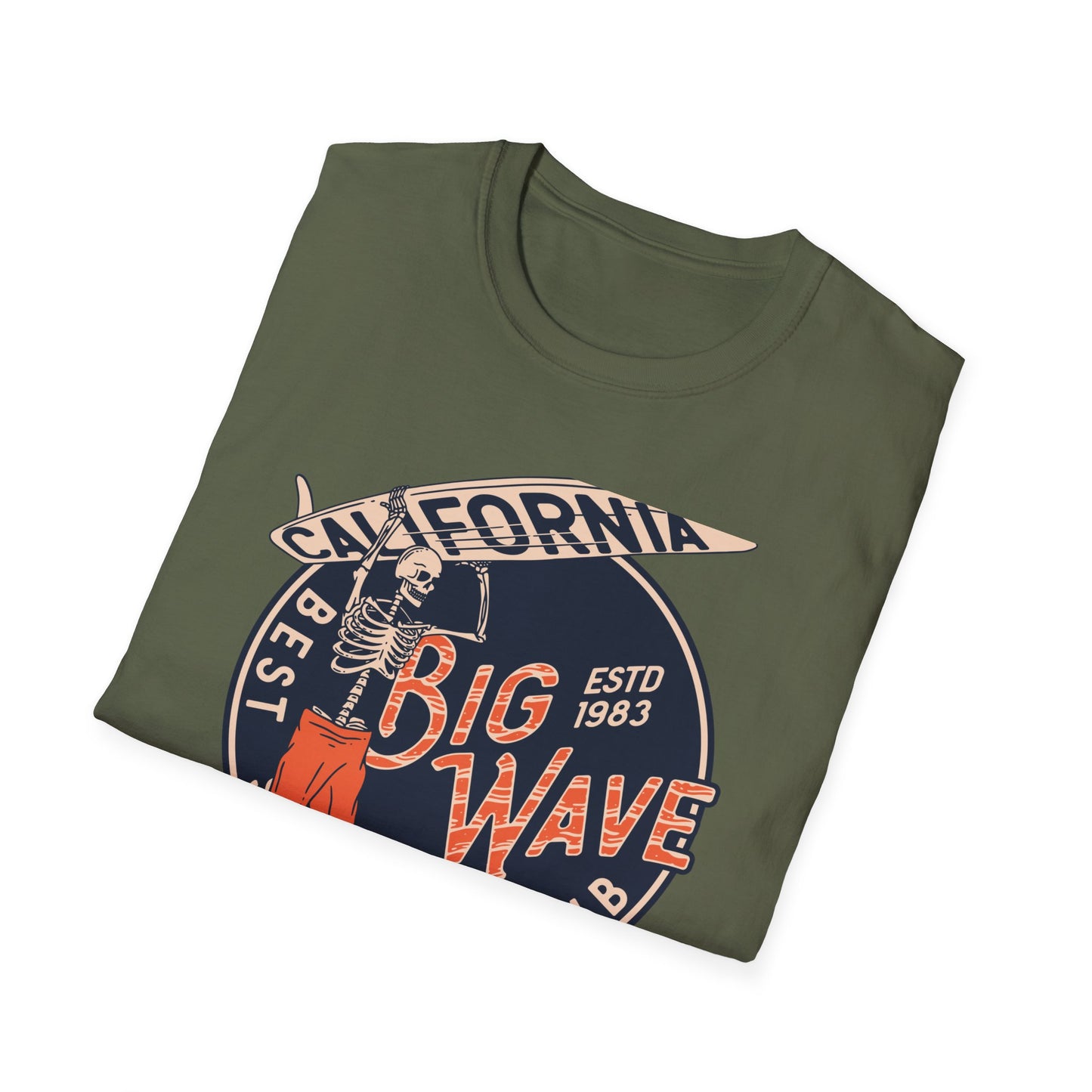 Epic California Big Wave Surfing Club T-Shirt - Vintage Skeleton Surfer Tee for Beach Lovers & Retro Style Fans