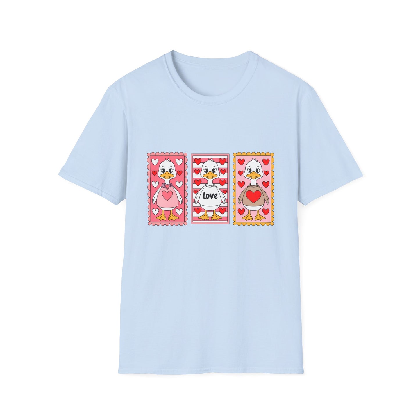 Charming Love Duck & Hearts T-Shirt | Adorable Valentine's Day Tee for Kids & Animal Lovers - Cute & Unique!