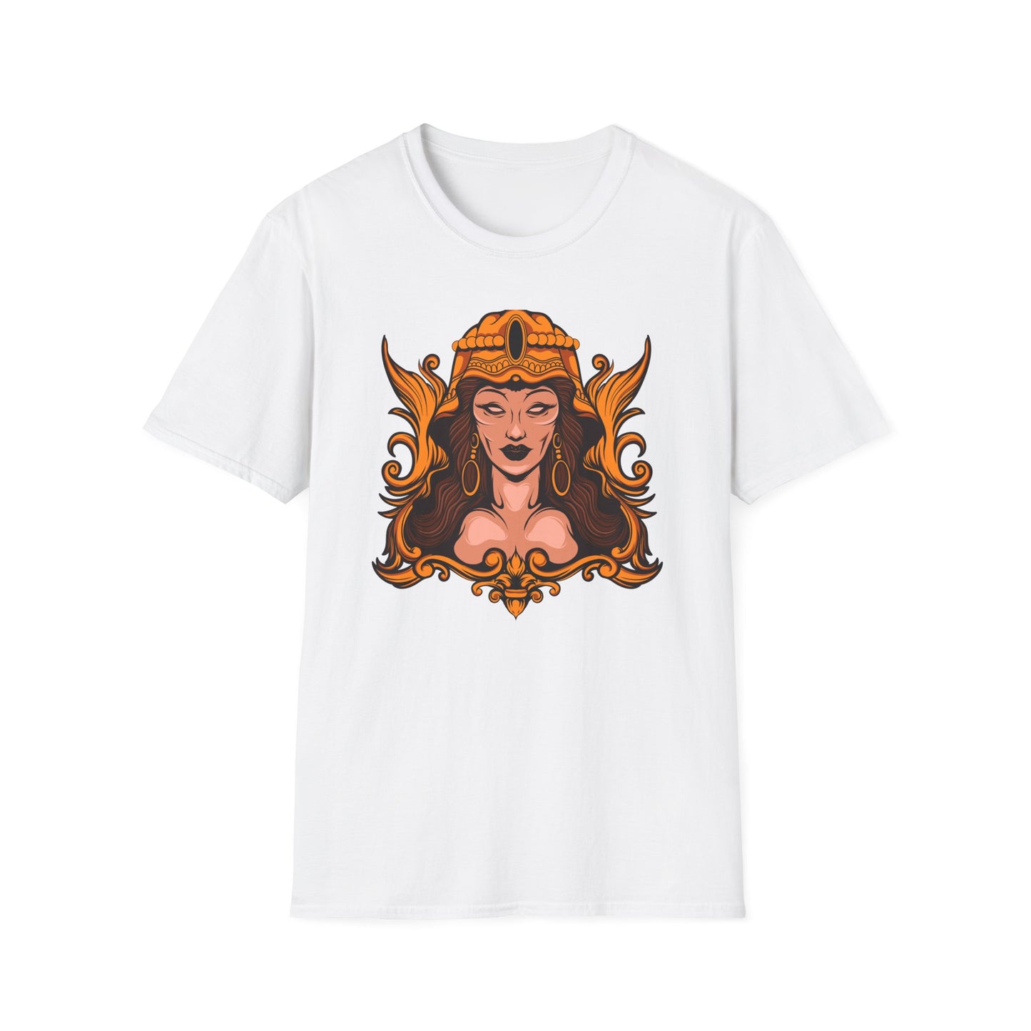 Stunning Golden Empress T-Shirt | Mystical Ancient Queen Apparel for Women | Ornate Fantasy Art Tee