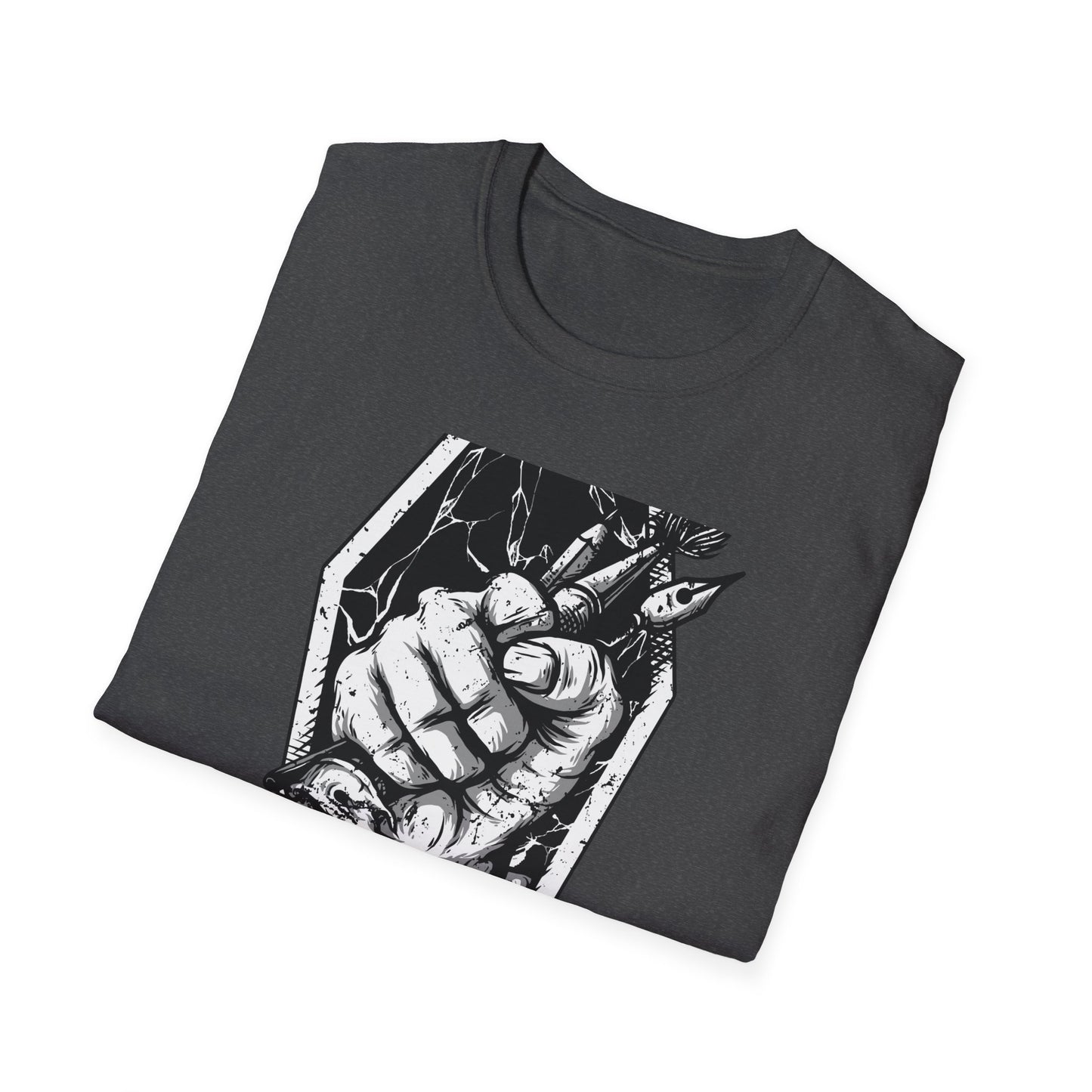 Unleash Creative Hustle: "Work or Die" Artist T-Shirt - Bold Grunge Art & Design Statement Tee