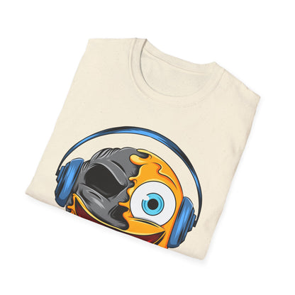 Mind-Blowing Melting Emoji Skull Headphones T-Shirt - Awesome Music Lover DJ Rave Tee