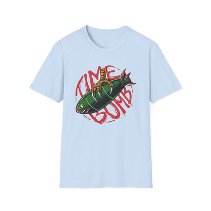 Bold Time Bomb Shark Missile T-Shirt | Edgy Tattoo Style Graphic Tee | Unleash Your Unique Statement