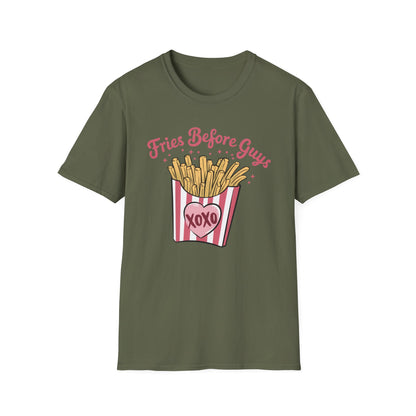 Must-Have 'Fries Before Guys' T-Shirt - Cute French Fry Tee for Sassy Women & Galentine's Day Fun!
