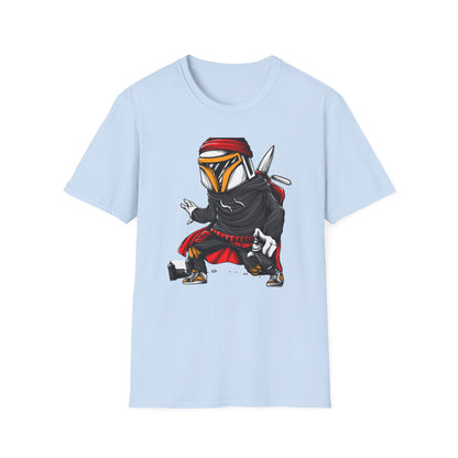 Epic Urban Mandalorian Graffiti Artist T-Shirt | Unique Sci-Fi Street Art Tee | Cool Bounty Hunter Fan Gift