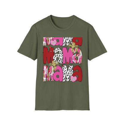 Chic Mama Valentine T-Shirt: Sparkling Cupid, Dalmatian Spots & Be Mine Hearts. Trendy Gift for Moms!