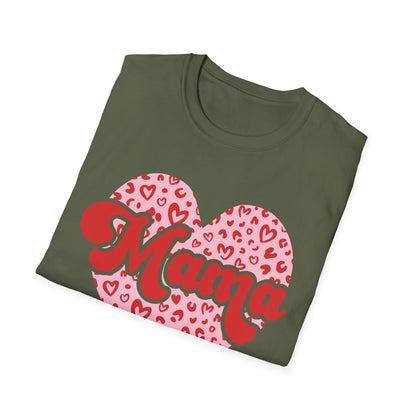 Chic Mom Leopard Heart T-Shirt | Adorable Mama Tee Gift | Perfect Mother's Day & Everyday Love Top