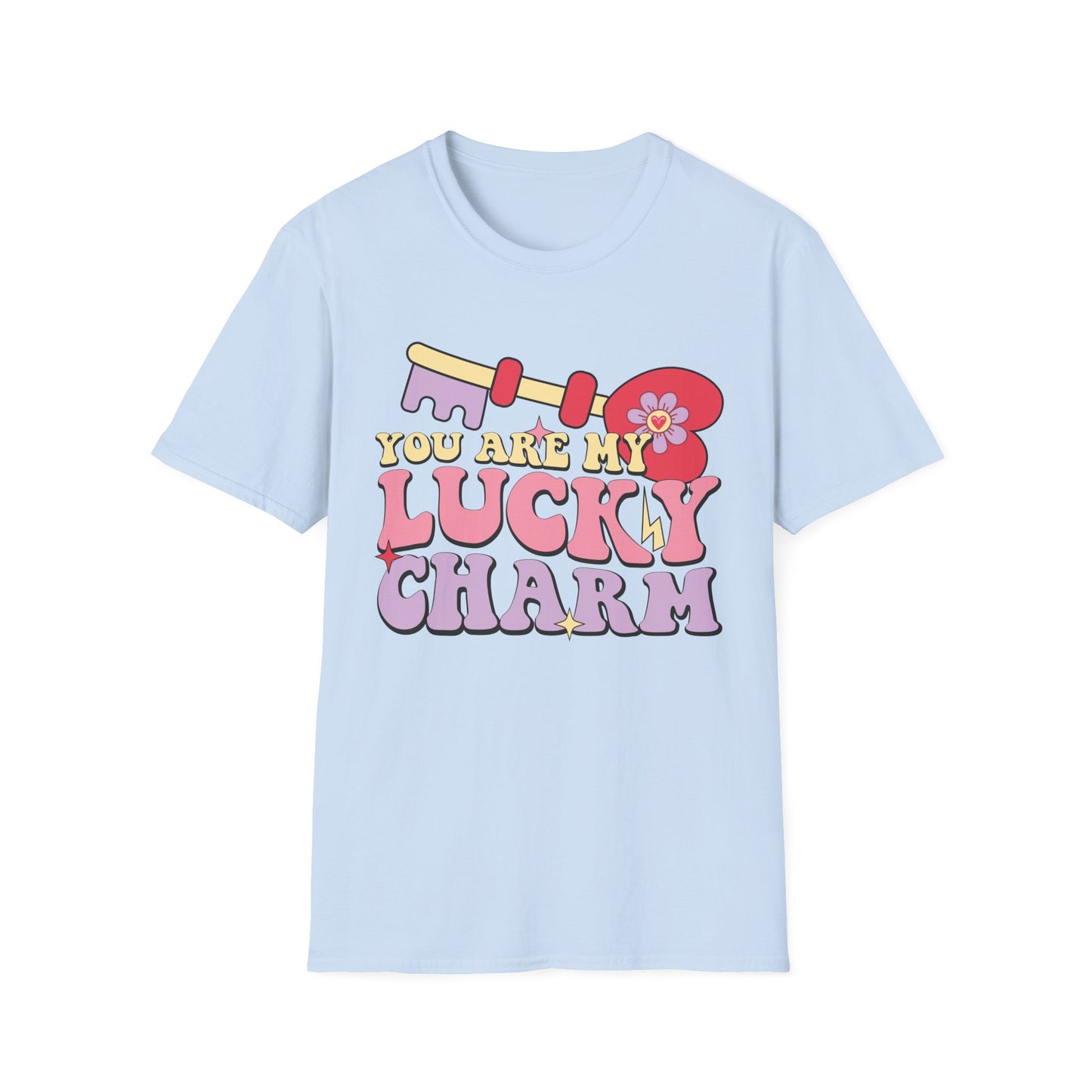 Adorable "You Are My Lucky Charm" Groovy T-Shirt | Sweet Valentine's Day & Romantic Couple's Gift Tee