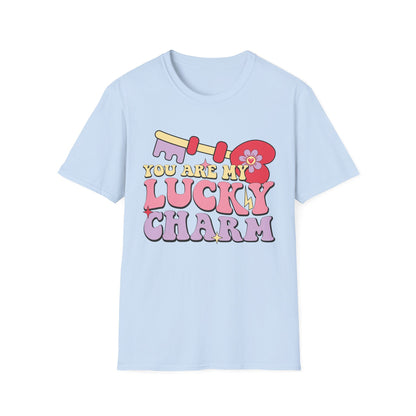 Adorable "You Are My Lucky Charm" Groovy T-Shirt | Sweet Valentine's Day & Romantic Couple's Gift Tee