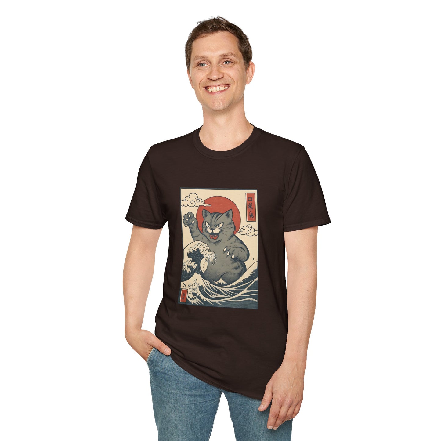 Ukiyo-e Cat Monster Funny Graphic Tee