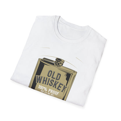 Classic Old Whiskey Flask 100% Proof T-Shirt - Bold Vintage Liquor Tee for Men & Whiskey Lovers | Unique Gift