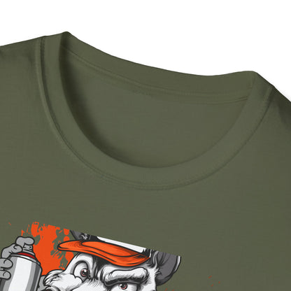 Unleash Your Inner Rebel: Epic Graffiti Rat T-Shirt - Bold Street Art Rodent Design with Spray Can for Urban Style