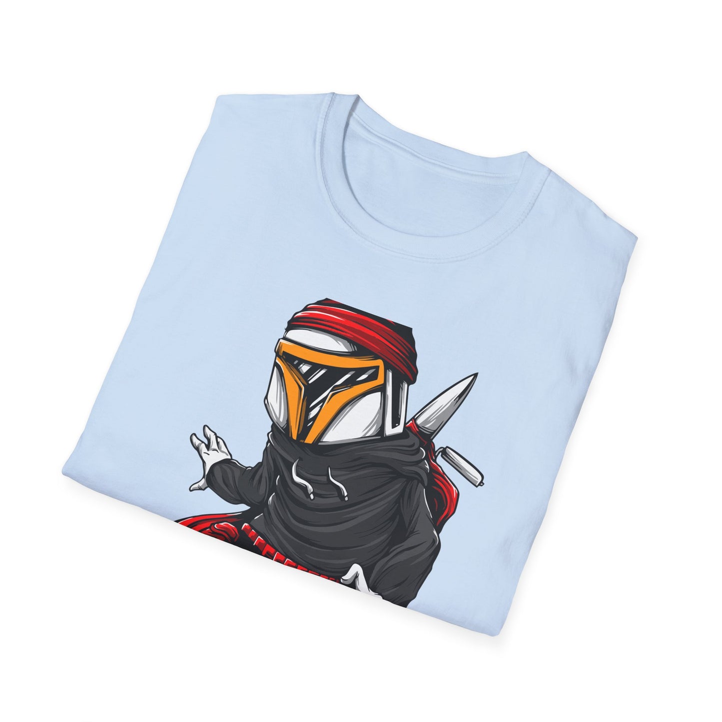 Epic Urban Mandalorian Graffiti Artist T-Shirt | Unique Sci-Fi Street Art Tee | Cool Bounty Hunter Fan Gift