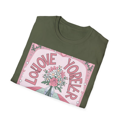 Charming "Love You Forever" Floral T-Shirt - Romantic Daisy & Rose Bouquet Tee for Sweet Hearts & Special Gifts