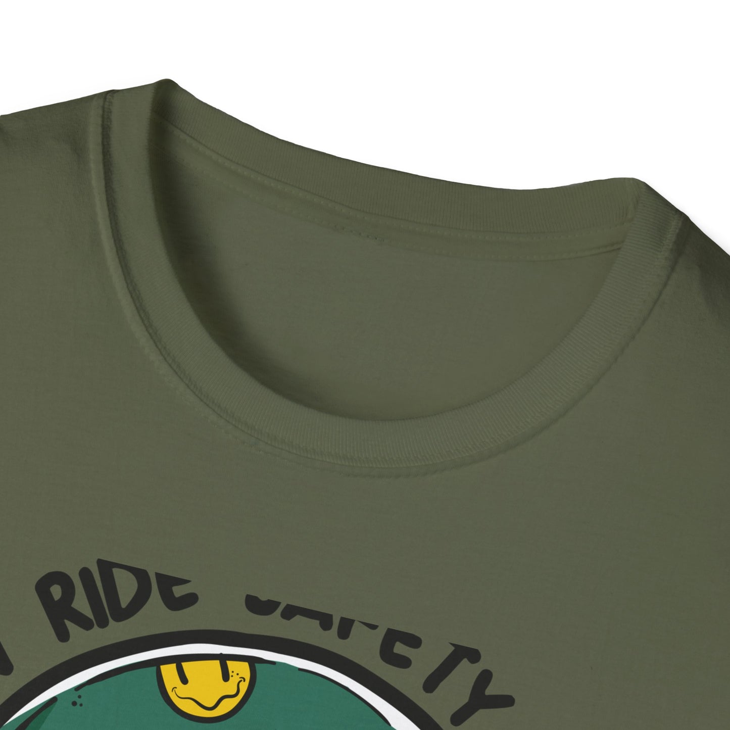 Vibrant Biker Girl Helmet T-Shirt | "Slow Ride Safety First" Retro Motorcycle Rider Tee for Women